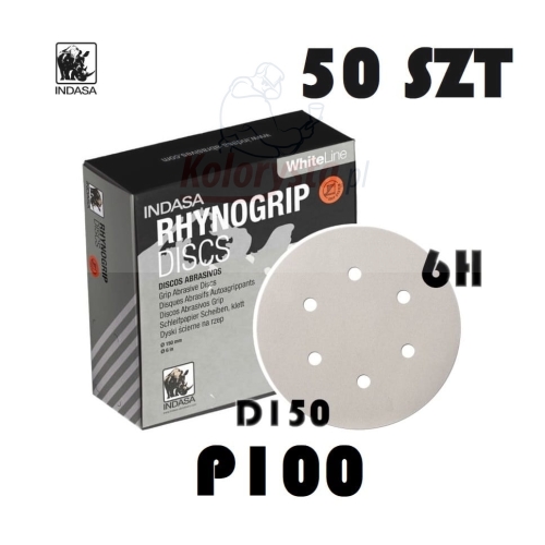 Krążki Indasa D150 6H WHITE RHYNOGRIP DISCS P100.jpg