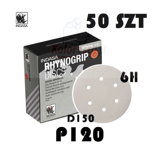 Krążki Indasa D150 6H WHITE RHYNOGRIP DISCS P120.jpg