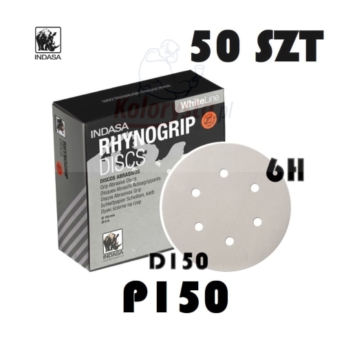 Krążki Indasa D150 6H WHITE RHYNOGRIP DISCS P150.jpg
