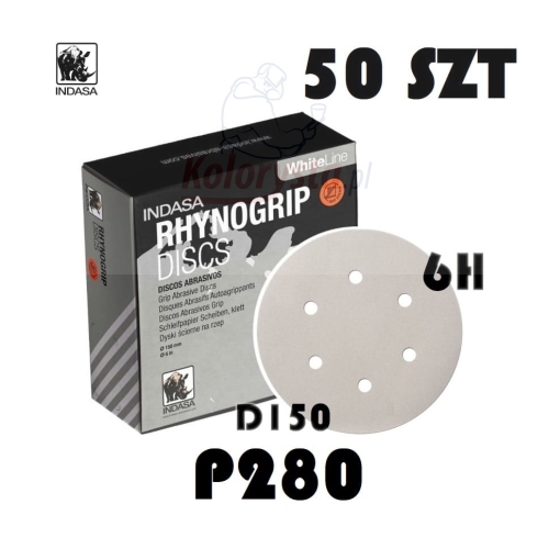 Krążki Indasa D150 6H WHITE RHYNOGRIP DISCS P280.jpg