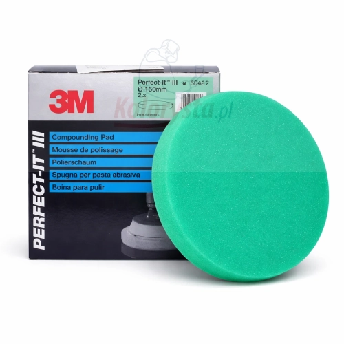 Pad polerski zielony 3M Perfect-It III 50487 D150 – twarda gąbka polerska do pasty Fast Cut Plus Extreme