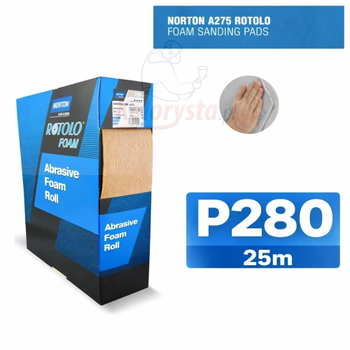Rotolo-NORTON-p280-25mb.webpNorton Rotolo A275 P280 rolka ścierna na gąbce 25m papier ścierny do przygotowania powierzchni lakierniczych