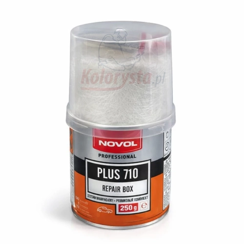 Novol PLUS 710 Repair Box 250 g – zestaw naprawczy z żywicą poliestrową i matą szklaną do napraw karoserii samochodowej