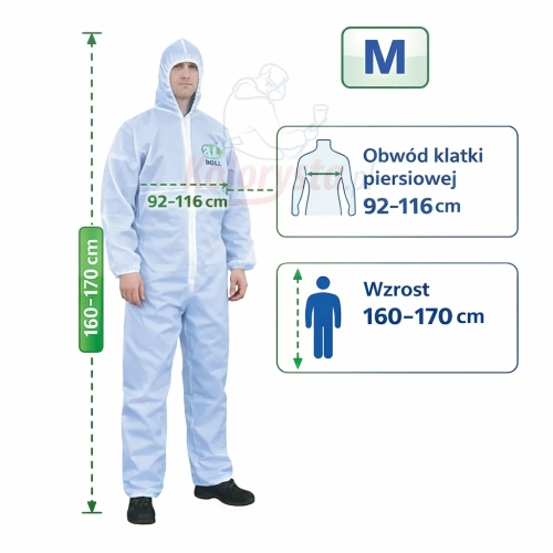 Kombinezon wielokrotnego użytku BOLL rozmiar M – obwód klatki piersiowej 92–116 cm, wzrost 160–170 cm