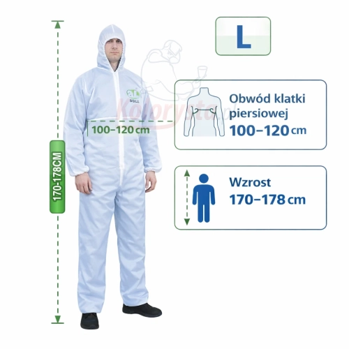 Kombinezon wielokrotnego użytku BOLL rozmiar L – obwód klatki piersiowej 100–120 cm, wzrost 170–178 cm
