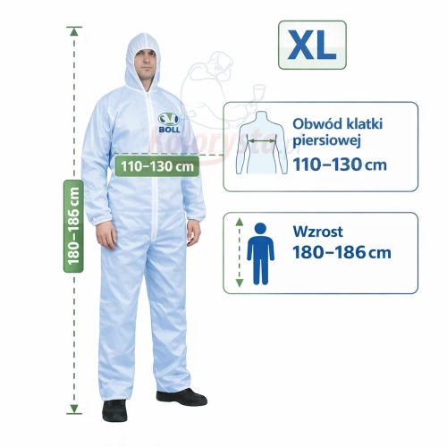 Kombinezon wielokrotnego użytku BOLL rozmiar XL – obwód klatki piersiowej 110–130 cm, wzrost 180–186