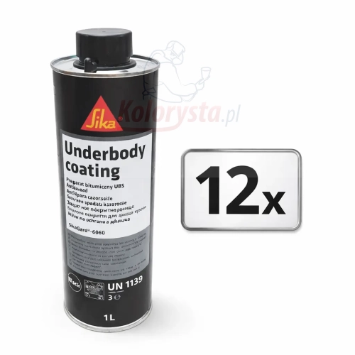 Sika Underbody Coating 1L preparat do konserwacji podwozia z oznaczeniem 12x zestaw