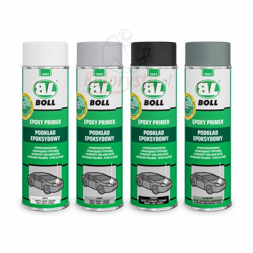 Podkład epoksydowy BOLL spray 500 ml – biały, szary, czarny i oliwkowy – antykorozyjny epoxy primer