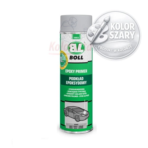 Podkład epoksydowy BOLL spray 500 ml szary z oznaczeniem koloru antykorozyjny epoxy primer