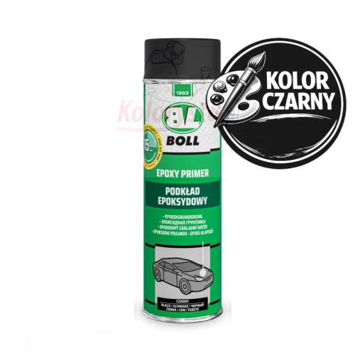 Podkład epoksydowy BOLL spray 500 ml czarny – epoxy primer antykorozyjny do metalu i karoserii