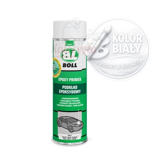 Podkład epoksydowy BOLL spray 500 ml biały – epoxy primer antykorozyjny z oznaczeniem kolor biały