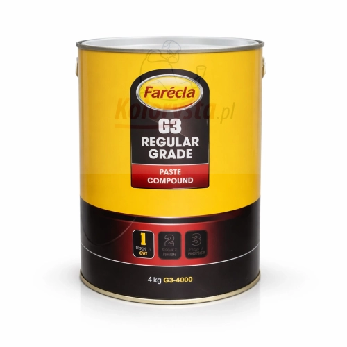 Pasta polerska Farecla G3 Regular Grade 4 kg – profesjonalna pasta do polerowania lakieru samochodowego, nowe metalowe opakowanie
