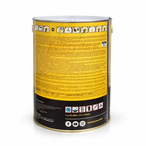 Pasta polerska Farecla G3 Regular Grade 4kg – tylna etykieta produktu, skład i instrukcja użycia