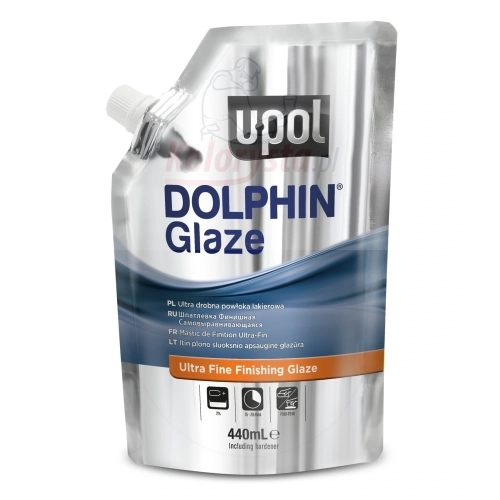 Szpachlówka wykończeniowa Dolphin Glaze U-POL 440 ml ultra fine samopoziomująca do usuwania porów i rys przed lakierowaniem