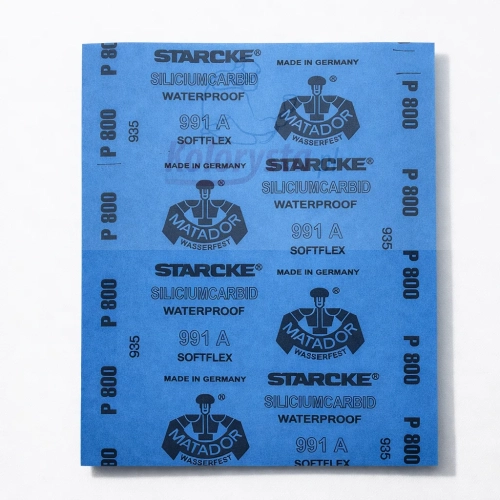 Papier wodny P800 STARCKE MATADOR 991A Softflex – arkusz ścierny wodoodporny z węglika krzemu do lakiernictwa samochodowego
