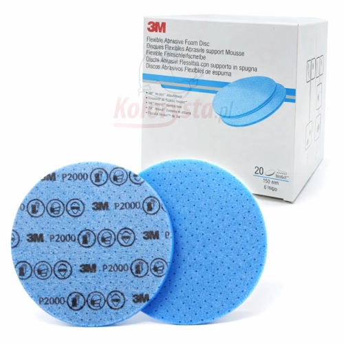 3M Flexible Abrasive Foam Disc P2000 33544 150 mm krążki ścierne na gąbce Hookit z opakowaniem
