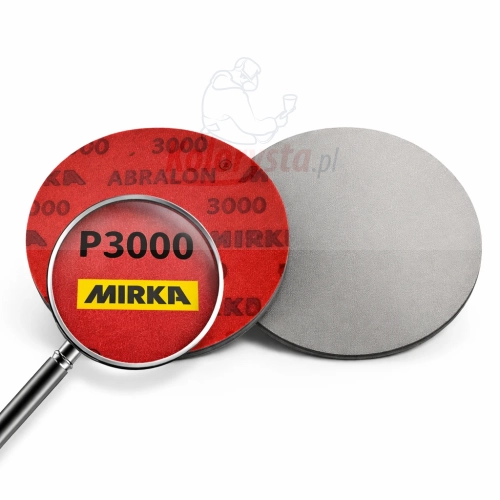 Krążek ścierny Mirka Abralon P3000 D150 z lupką – gradacja P3000 i logo Mirka