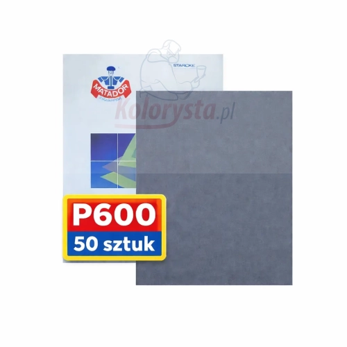 Papier ścierny wodny Matador P600 arkusz 230x280 mm – opakowanie 50 sztuk