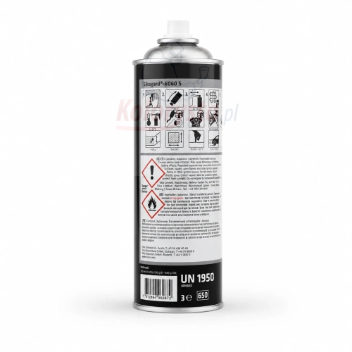 Sika Sikagard 6060 S 500 ml – spray do konserwacji podwozia samochodowego, tylna etykieta produktu
