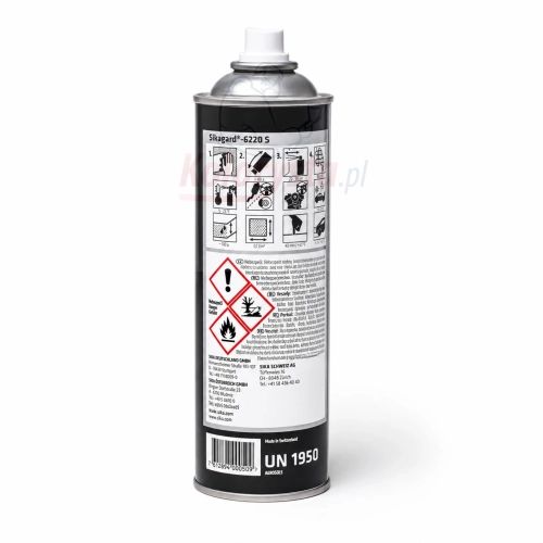 Sika Sikagard-6220 S Cavity Wax 500 ml – tylna etykieta aerozolu do konserwacji profili zamkniętych i ochrony antykorozyjnej