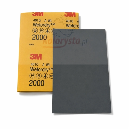 3M Wetordry 401Q P2000 papier ścierny wodny – profesjonalny arkusz do szlifowania lakieru samochodowego i przygotowania powierzchni pod polerowanie.