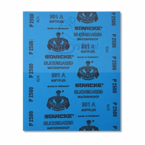 Papier wodny MATADOR STARCKE 991A Softflex P2500 wodoodporny arkusz ścierny do matowania lakieru i polerowania na mokro