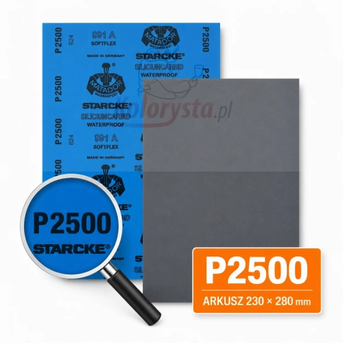 Papier wodny Matador Starcke P2500 Softflex 991A arkusz ścierny wodoodporny 230x280 mm do wykańczania lakieru