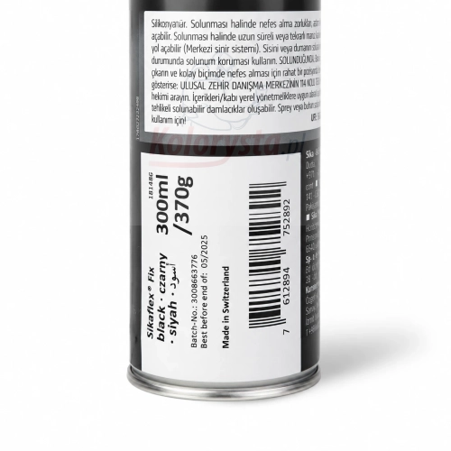 Sikaflex Fix czarny klej i masa uszczelniająca 300 ml – profesjonalne zdjęcie produktu na białym tle