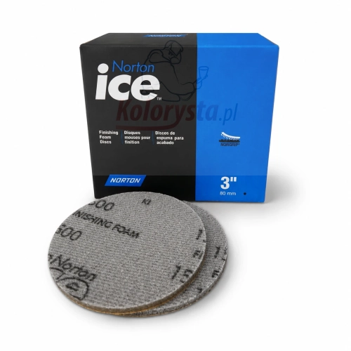 Norton ICE krążki ścierne na gąbce 80 mm P1500 z systemem NorGrip.