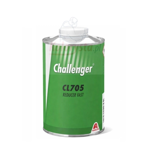 Challenger CL705 Reducer Fast 1L – szybki rozcieńczalnik lakierniczy Axalta do lakierów bazowych i systemów renowacyjnych w metalowej puszce z zieloną etykietą na białym tle.