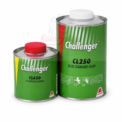 Lakier bezbarwny Challenger CL250 2K HS Standard Clear z utwardzaczem CL650 HS Hardener Medium – zestaw Axalta