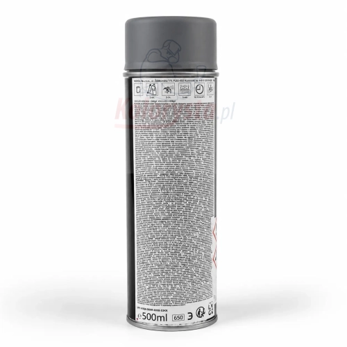 NOVOL EPOXY PRIMER 91141 podkład epoksydowy w sprayu 500 ml – tylna strona opakowania z instrukcją użytkowania, piktogramami oraz informacjami technicznymi. Profesjonalny podkład antykorozyjny do napraw lakierniczych.