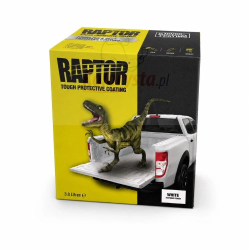 Raptor biały 3,8L – powłoka ochronna do samochodu, lakier strukturalny U-POL Raptor White