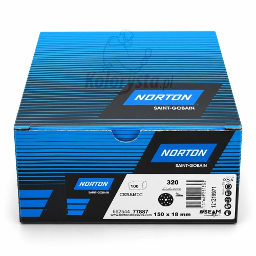 Norton krążki ścierne ceramiczne P320 150 mm – opakowanie 100 szt.