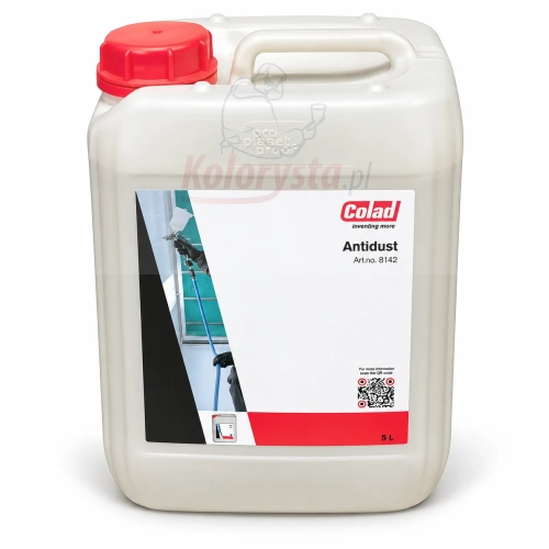 COLAD Antidust 8142 5L – preparat przeciwpyłowy do kabin lakierniczych, kanister 5 litrów z czerwoną nakrętką, środek do ograniczania pyłu i kurzu podczas lakierowania samochodów.