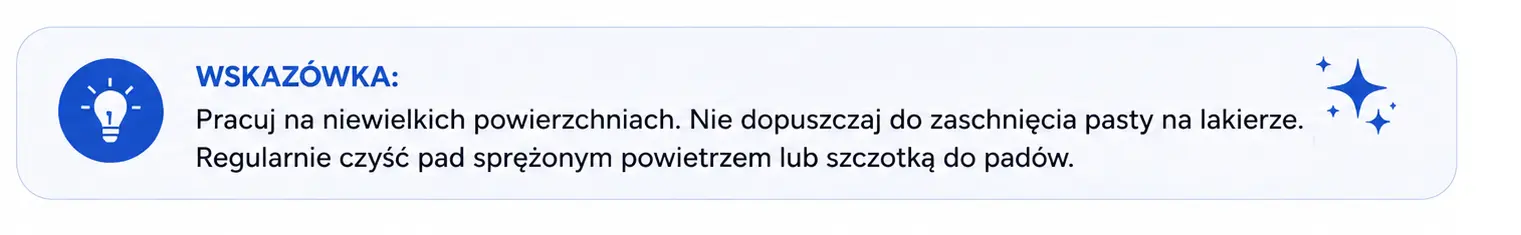 Polerowanie niebieską gąbką 3M 50388 z mleczkiem Ultrafina SE