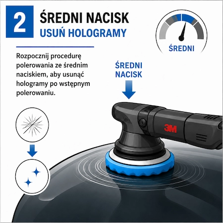 Polerowanie niebieskim padem 3M 50388