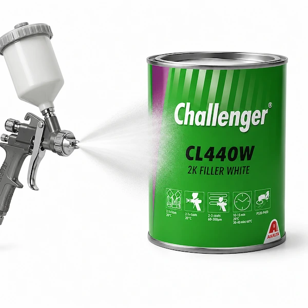 Biały podkład wypełniający Challenger CL440W 2K 4:1 do szlifowania i aplikacji mokro na mokro