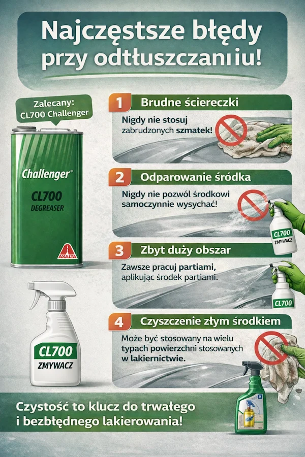 Przemywanie powierzchni zmywaczem silikonowym. Instrukcja i błędy. 