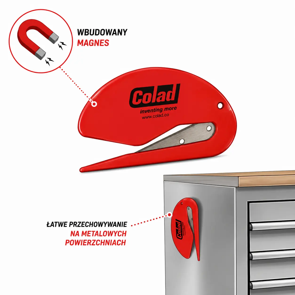 Magnetyczny nóż do folii maskującej Colad
