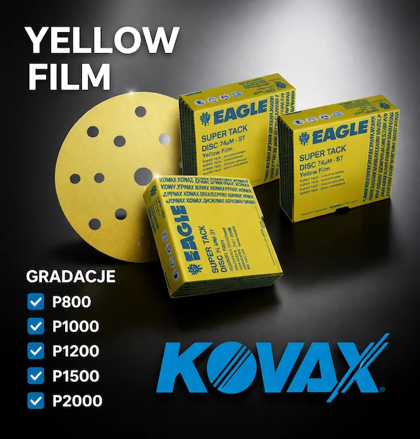 Kovax Yellow gradacje krążków ściernych – system przygotowania powierzchni