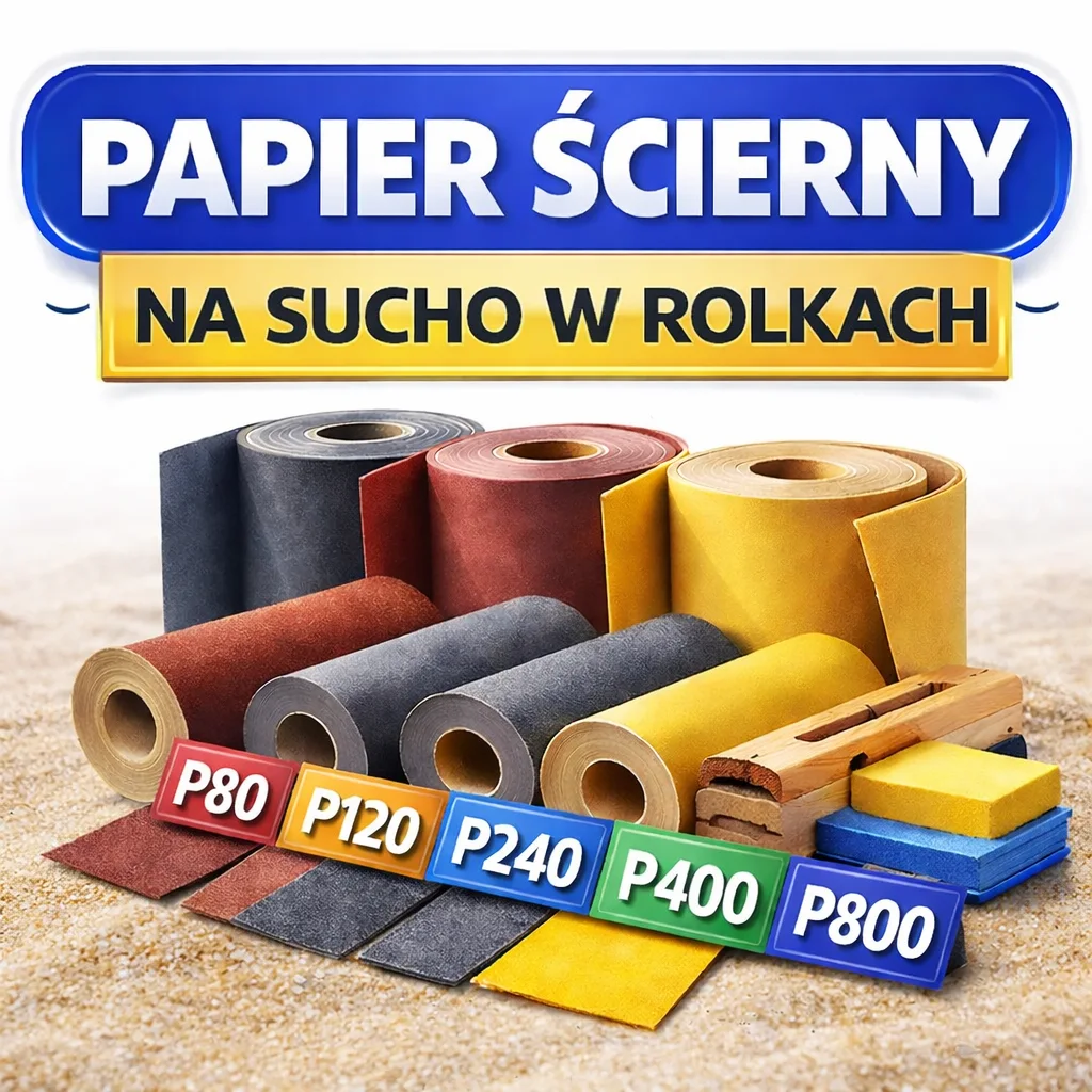Papiery ścierne do szlifowania na sucho. Rolki papieru ściernego