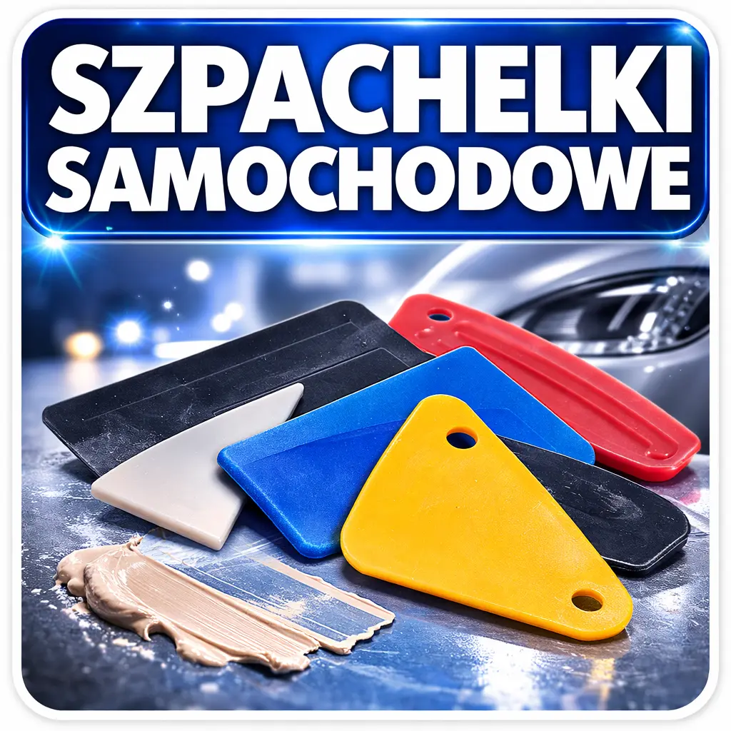 Plastikowe szpachelki lakiernicze i metalowe japonki do prac blacharsko-lakierniczych