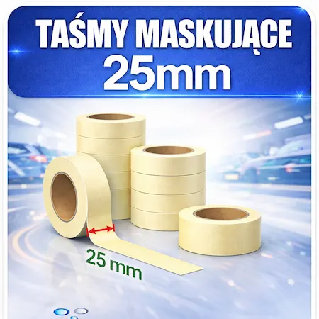 Taśmy lakiernicze do maskowania, papierowe 25mm