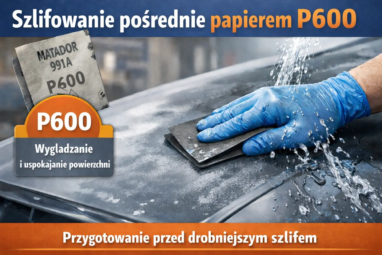 Papier wodny MATADOR 991A P600 – arkusz ścierny do wstępnego szlifowania na mokro