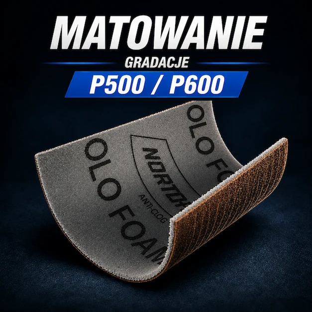 Papier na gąbce Norton Rotollo P500 P600 – gradacje do matowania