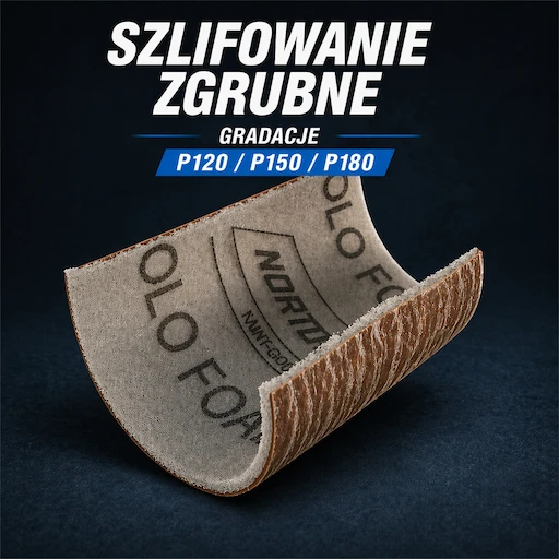 Papier na gąbce Norton Rotollo P120 P180 – gradacje do zgrubnego szlifowania