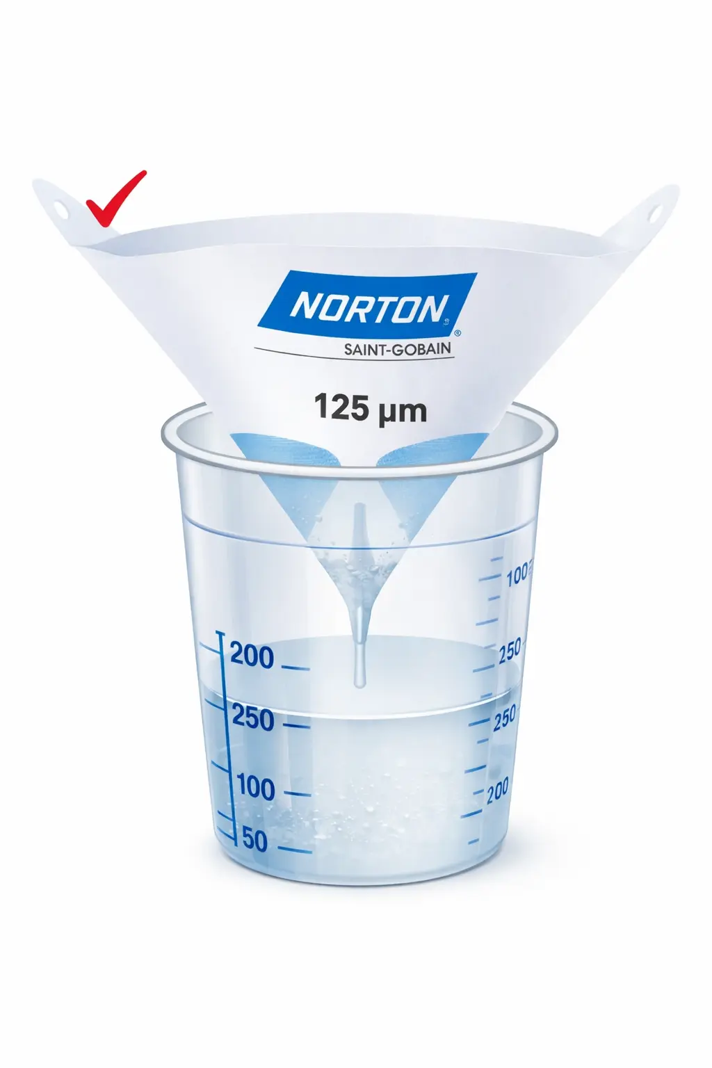 Sitko lakiernicze z filtrem umieszczone na kubku lakierniczym