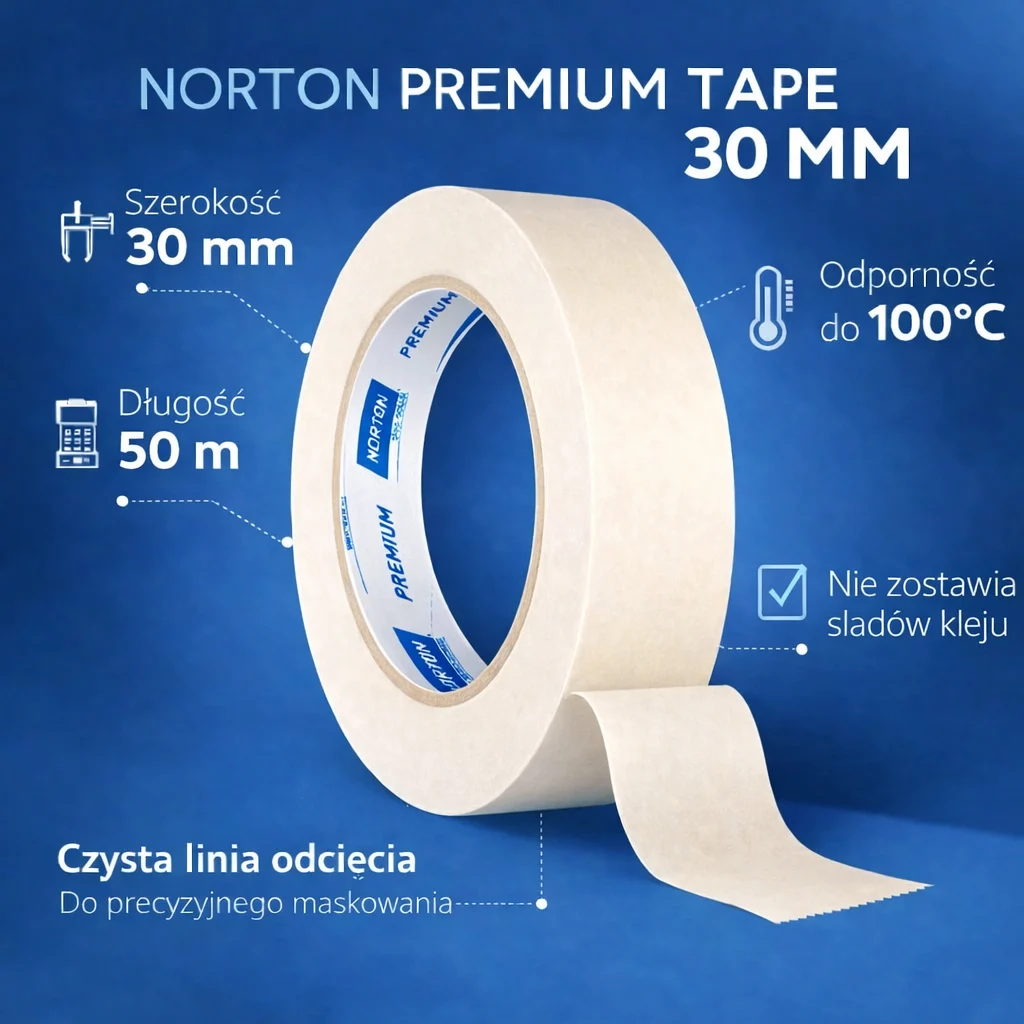 Taśma maskująca Norton Premium 30 mm – dane techniczne