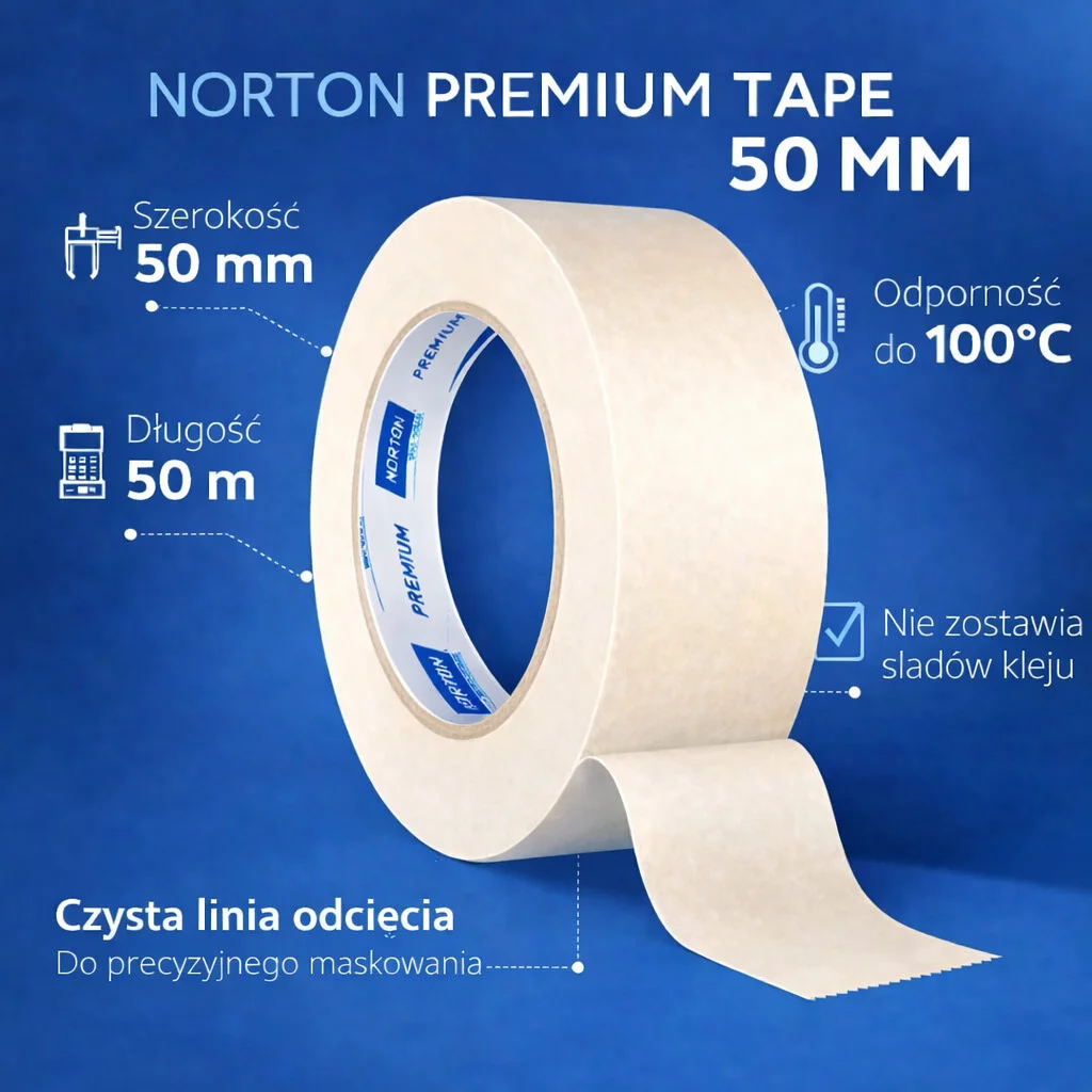 Taśma maskująca Norton Premium 50 mm – dane techniczne